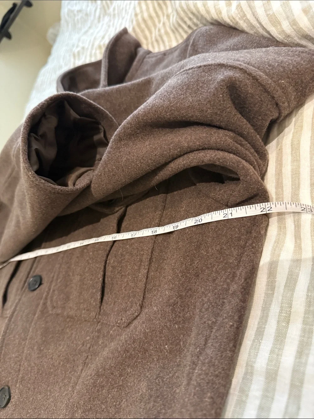 Banana Republic Men's Brown Wool-Blend Pea Coat